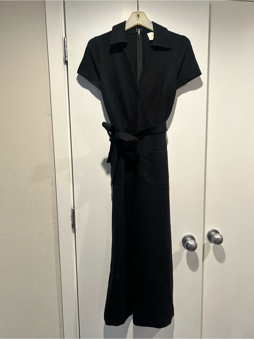 Classic Black Wrap Jumpsuit with Tie Waist
